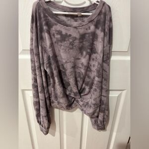 Soft comfortable grey tie dye twisted  sweater. Small. Zella,Nordstrom brand